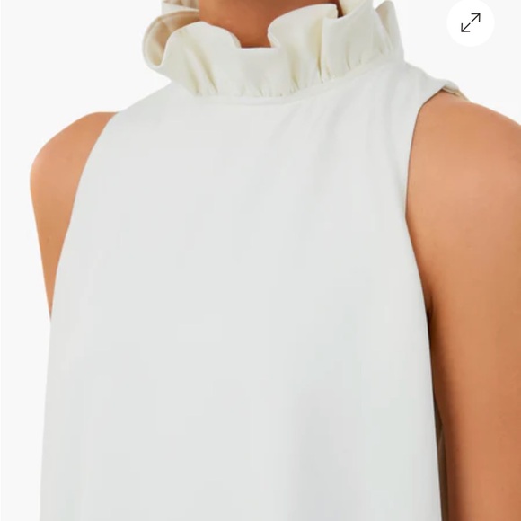Tuckernuck Ivory Ruffle Neck Blouse - Picture 3 of 16